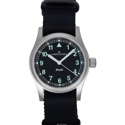 Orologio unisex Hamilton Khaki Field con cinturino in tessuto e quadrante nero al quarzo H69301430