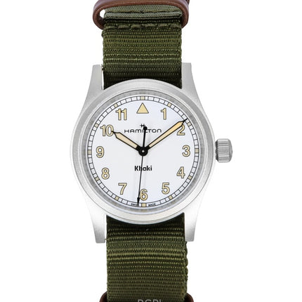 Orologio unisex Hamilton Khaki Field con cinturino in tessuto e quadrante bianco al quarzo H69301910