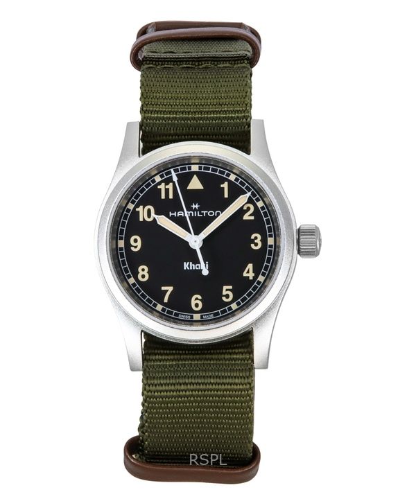 Orologio unisex Hamilton Khaki Field con cinturino in tessuto e quadrante nero al quarzo H69301930