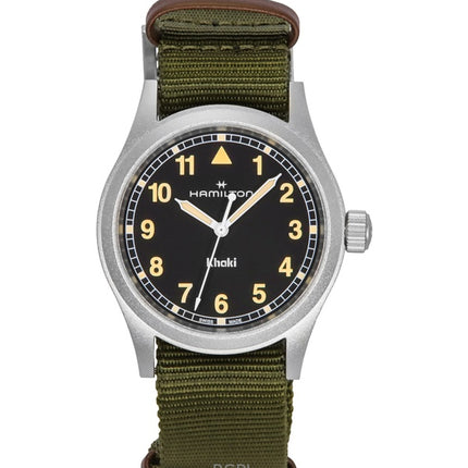 Orologio unisex Hamilton Khaki Field con cinturino in tessuto e quadrante nero al quarzo H69401930