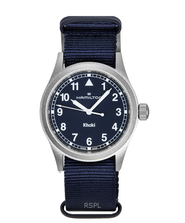 Orologio unisex Hamilton Khaki Field con cinturino in tessuto e quadrante blu al quarzo H69401940