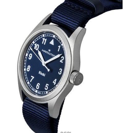 Orologio unisex Hamilton Khaki Field con cinturino in tessuto e quadrante blu al quarzo H69401940