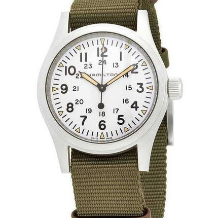 Orologio da uomo automatico Hamilton Khaki Field con quadrante bianco H69439411