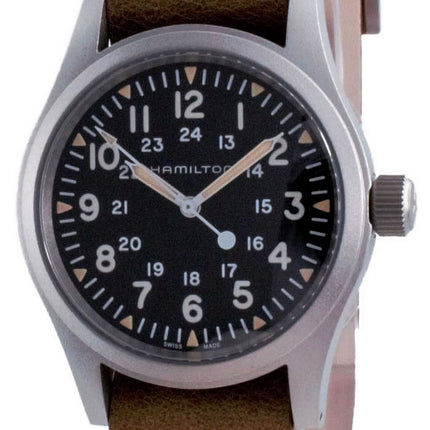 Orologio da uomo Hamilton Khaki Field con quadrante nero meccanico H69439531