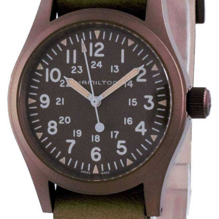 Orologio da uomo Hamilton Khaki Field con quadrante marrone meccanico H69449861