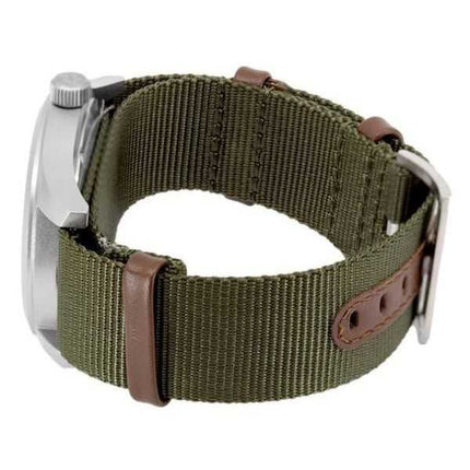 Orologio da uomo Hamilton Khaki Field con cinturino in nylon e quadrante bianco meccanico H69529913