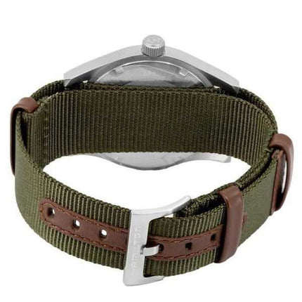 Orologio da uomo Hamilton Khaki Field con cinturino in nylon e quadrante bianco meccanico H69529913