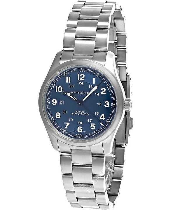 Orologio da uomo Hamilton Khaki Field Titanium quadrante blu automatico H70205140 100M
