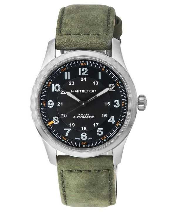 Orologio da uomo Hamilton Khaki Field Titanium quadrante nero automatico H70205830 100M