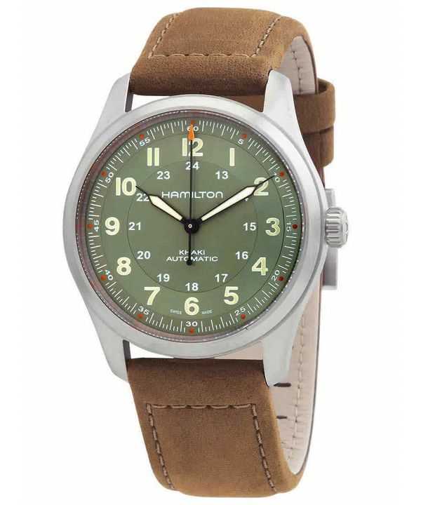 Hamilton Khaki Field titanio quadrante verde 25 gioielli automatico H70205860 100M orologio unisex