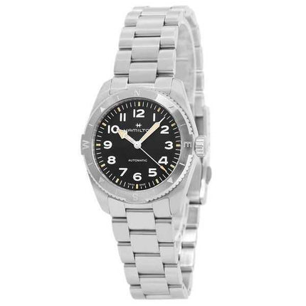 Orologio da uomo Hamilton Khaki Field Expedition in acciaio inossidabile con quadrante nero automatico H70225130 100M