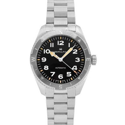 Orologio da uomo Hamilton Khaki Field Expedition in acciaio inossidabile con quadrante nero automatico H70315130 100M
