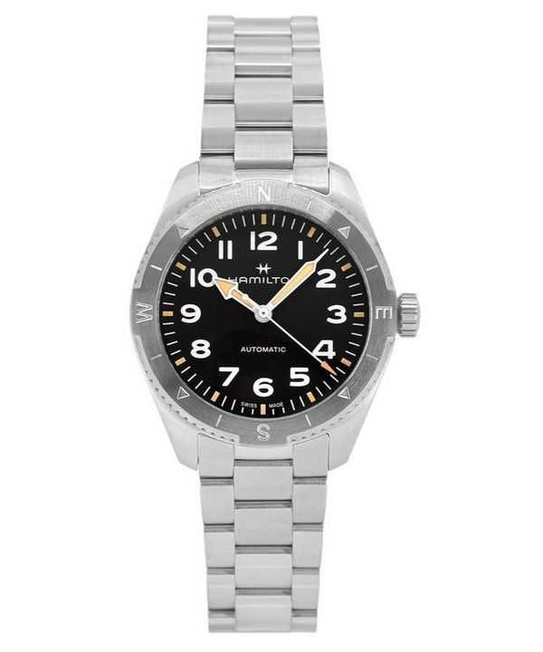 Orologio da uomo Hamilton Khaki Field Expedition in acciaio inossidabile con quadrante nero automatico H70315130 100M