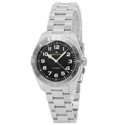 Orologio da uomo Hamilton Khaki Field Expedition in acciaio inossidabile con quadrante nero automatico H70315130 100M