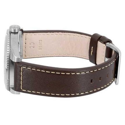 Orologio da uomo Hamilton Khaki Field Expedition con cinturino in pelle e quadrante bianco automatico H70315510 100M