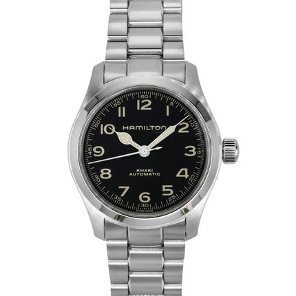 Orologio da uomo Hamilton Khaki Field Murph in acciaio inossidabile con quadrante nero automatico H70405130 100M