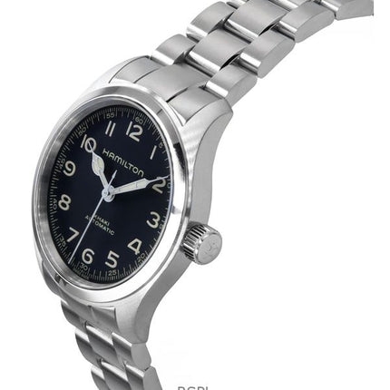 Orologio da uomo Hamilton Khaki Field Murph in acciaio inossidabile con quadrante nero automatico H70405130 100M