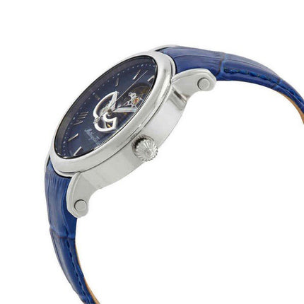 Mathey-Tissot scheletro cinturino in vera pelle quadrante blu automatico H7053ABU orologio da uomo con set regalo