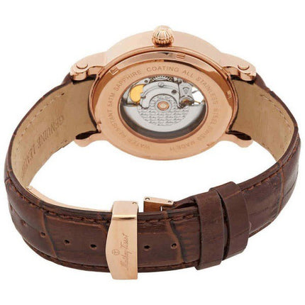Orologio da uomo automatico H7053PM con cinturino in vera pelle scheletrato Mathey-Tissot quadrante marrone