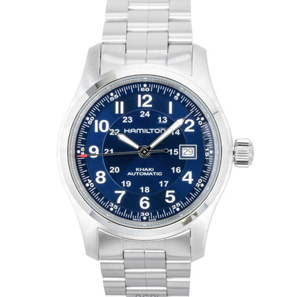 Orologio da uomo Hamilton Khaki in acciaio inossidabile con quadrante blu automatico H70605140 100M