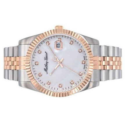 Orologio da uomo Mathey-Tissot Mathy II bicolore in acciaio inossidabile con quadrante bianco al quarzo H710RA