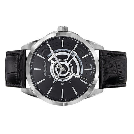 Orologio da uomo Mathey-Tissot Mondo con cinturino in pelle e quadrante nero al quarzo H711AN