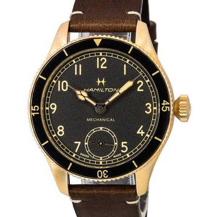 Orologio da uomo Hamilton Khaki Aviation Pilot Pioneer bronzo quadrante nero meccanico H76709530 100M