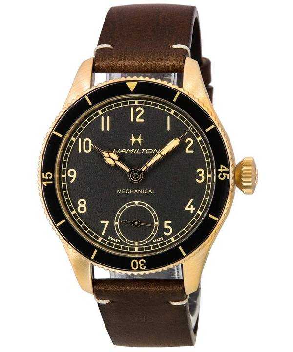 Orologio da uomo Hamilton Khaki Aviation Pilot Pioneer bronzo quadrante nero meccanico H76709530 100M