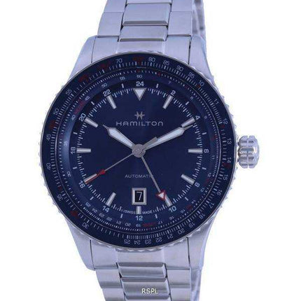 Hamilton Khaki Aviation Converter GMT Orologio da uomo automatico in acciaio inossidabile H76715140 100M