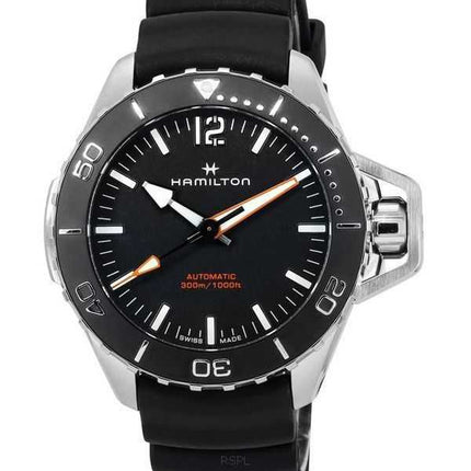 H77825330 300M Orologio da uomo Hamilton Khaki Navy Frogman quadrante nero automatico Diver