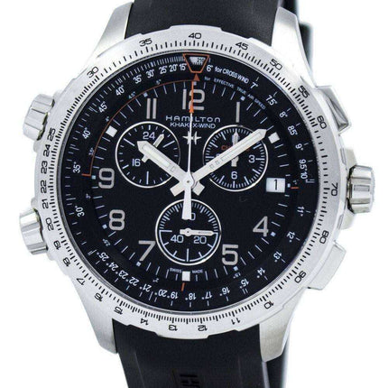 Orologio da uomo Hamilton Khaki Aviation X-Wind Chronograph al quarzo GMT H77912335