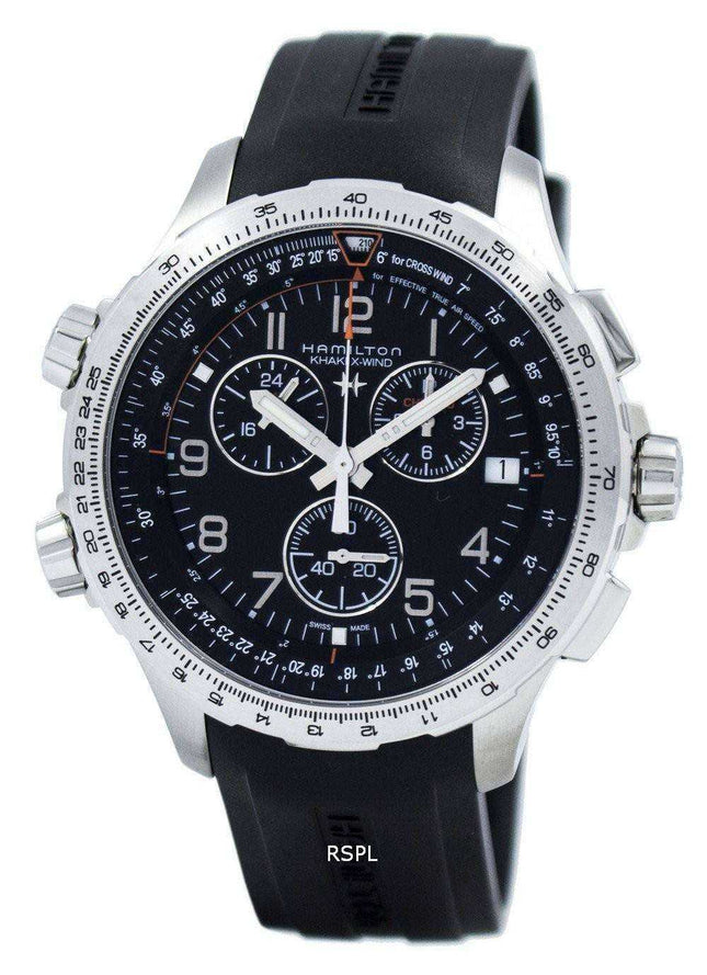 Orologio da uomo Hamilton Khaki Aviation X-Wind Chronograph al quarzo GMT H77912335