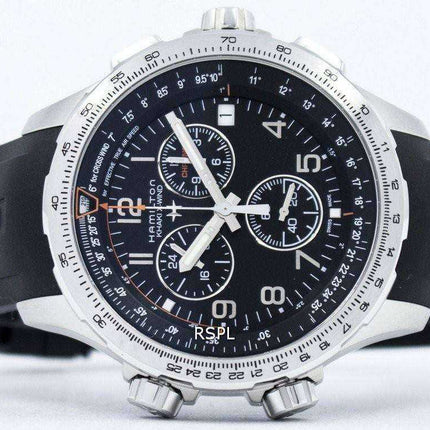 Orologio da uomo Hamilton Khaki Aviation X-Wind Chronograph al quarzo GMT H77912335