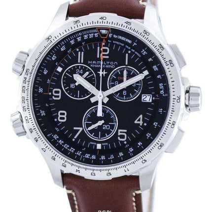 Hamilton Khaki Aviation X-Wind Cronografo al quarzo GMT Swiss Made H77912535 Orologio da uomo