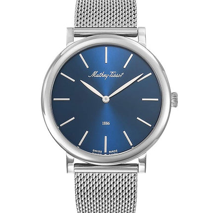 Orologio da uomo Mathey-Tissot Monsoon in acciaio inossidabile con quadrante blu al quarzo H7916ABU