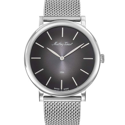 Orologio da uomo Mathey-Tissot Monsoon in acciaio inossidabile con quadrante nero al quarzo H7916AN