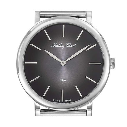 Orologio da uomo Mathey-Tissot Monsoon in acciaio inossidabile con quadrante nero al quarzo H7916AN