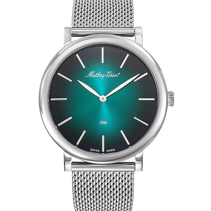Orologio da uomo Mathey-Tissot Monsoon in acciaio inossidabile con quadrante verde al quarzo H7916AV