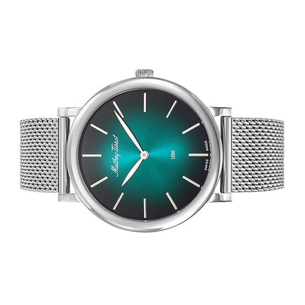 Orologio da uomo Mathey-Tissot Monsoon in acciaio inossidabile con quadrante verde al quarzo H7916AV