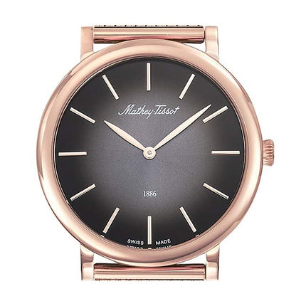 Orologio da uomo Mathey-Tissot Monsoon in acciaio inossidabile color oro rosa con quadrante nero al quarzo H7916PN