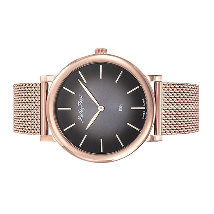 Orologio da uomo Mathey-Tissot Monsoon in acciaio inossidabile color oro rosa con quadrante nero al quarzo H7916PN