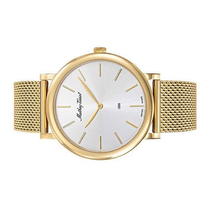 Orologio da uomo Mathey-Tissot Monsoon in acciaio inossidabile color oro con quadrante argentato al quarzo H7916PYS