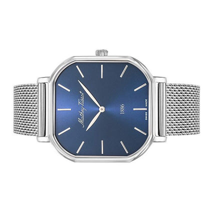 Orologio da uomo Mathey-Tissot Monsoon Square in acciaio inossidabile con quadrante blu al quarzo H7917ABU