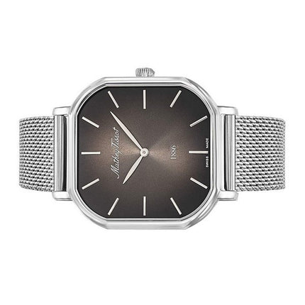 Orologio da uomo Mathey-Tissot Monsoon Square in acciaio inossidabile con quadrante nero al quarzo H7917AN