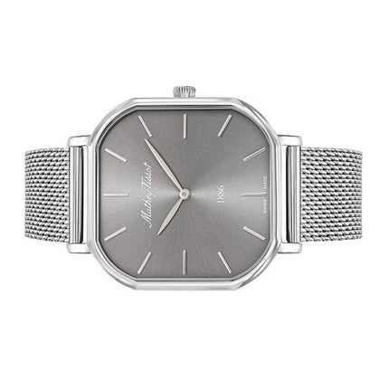 Orologio da uomo Mathey-Tissot Monsoon Square in acciaio inossidabile con quadrante argentato al quarzo H7917AS