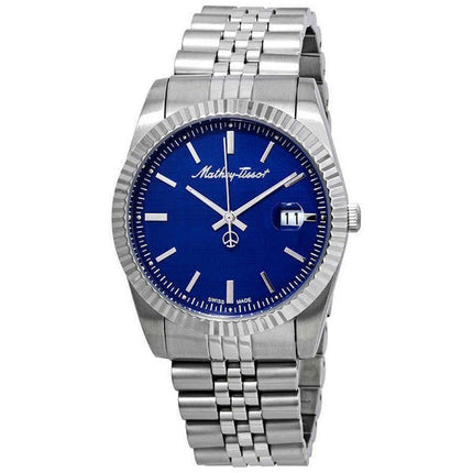 Orologio da uomo Mathey-Tissot Mathy III in acciaio inossidabile quadrante blu al quarzo H810ABU