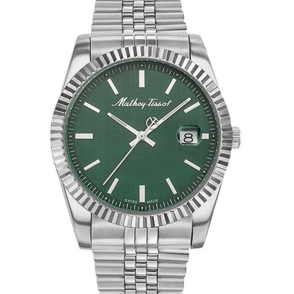 Orologio da uomo Mathey-Tissot Mathy III in acciaio inossidabile con quadrante verde al quarzo H810AV