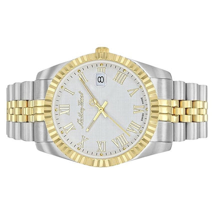 Orologio da uomo Mathey-Tissot Mathy III Roman Two-Tone in acciaio inossidabile con quadrante bianco al quarzo H810BBR
