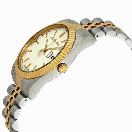 Orologio da uomo Mathey-Tissot Mathy III bicolore in acciaio inossidabile con quadrante bianco al quarzo H810BI