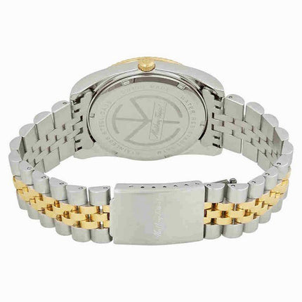 Orologio da uomo Mathey-Tissot Mathy III bicolore in acciaio inossidabile con quadrante bianco al quarzo H810BI